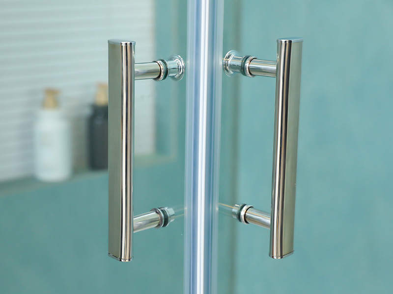 LA Høy dusjkabinett med doble hull håndtak, med brett LA Høy dusjkabinett med doble hull håndtak, med brett