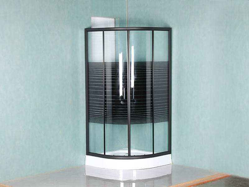 SE Svart aluminiumsramme skyve dusjkabinett i herdet glass